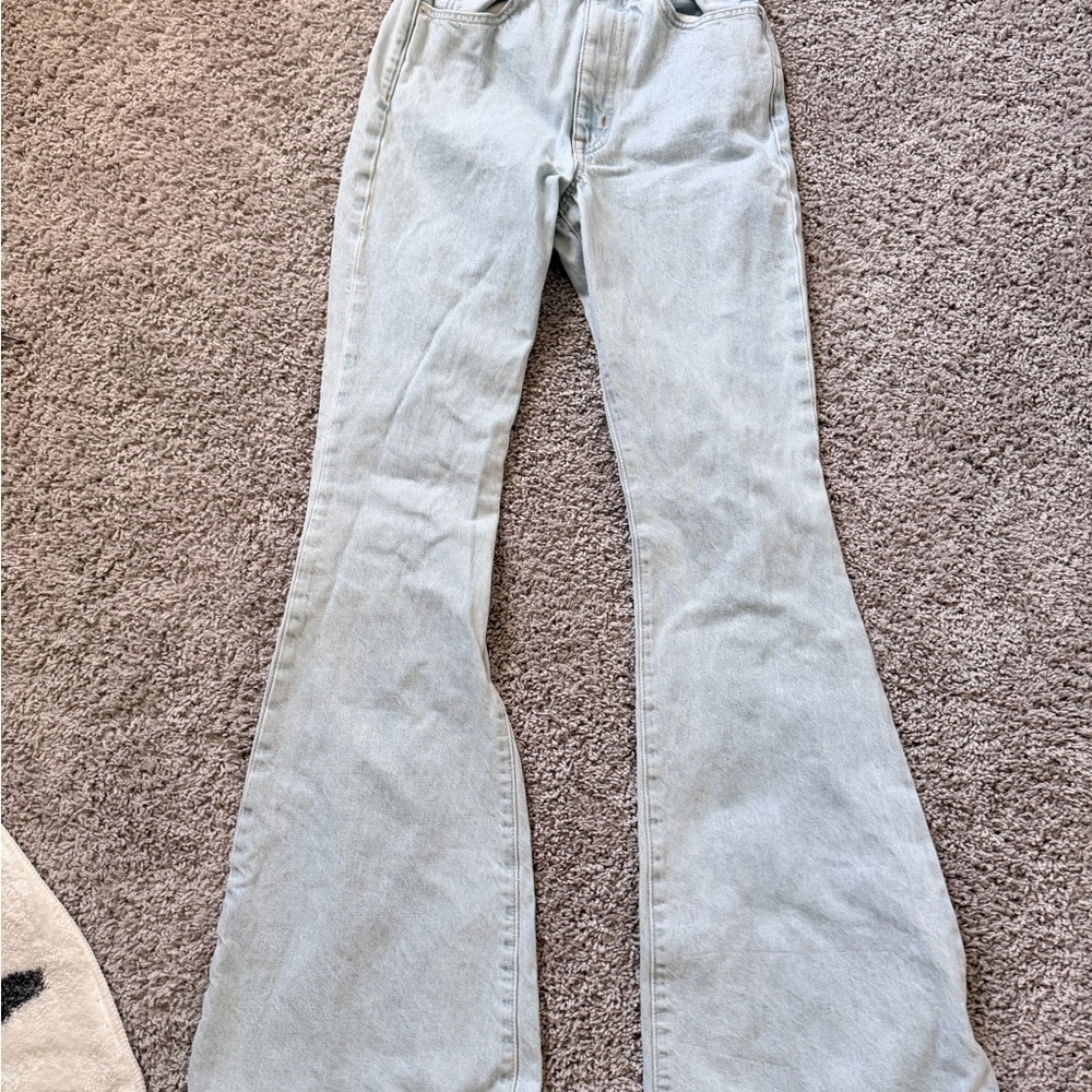 SLVRLAKE Indiana Super High Waist Flare Jeans size 24 Light Wash - Picture 3 of 9